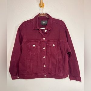 3x1 Oversized Classic Burgundy Denim Jacket Size S